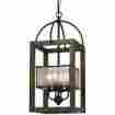 Fx-3536 4l Cal Lighting Lighitng 60w X 4 Mission Round Lantern Wood Metal Chandelier 020193156315