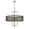 Fx-3727-6 Cal Lighting Leiden Metal Chandelier With Mesh Shade 020193180549