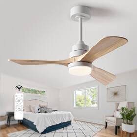 Fxzz-42l Fxzz 42 Inch Wood Ceiling Fans With Lights And Remote Upgraded Dimmable Qui