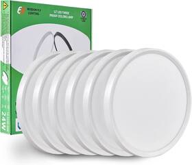Fy Wisdom Fly Lighting 445017991935 6pk 12 Inch Led Flush Mount Ceiling Light 24w 2520lm 3000k/4000k/6000k Cct Se