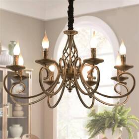 Ganeed 717066341953 Rustic Chandeliers 8 Lights Candle French Bronze/8