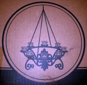 0063854 Garden Treasures Votive Candle 18 Inch Gazebo Chandelier Unopened Box Black Matte