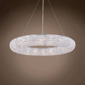 Gatsby Luminaires 778491022138 Crystal Halo 18 Light 41 Inch Chrome Chandelier And Led