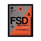 Gcf-464867-1216-314 Naxart Fsd Sioux Falls Luggage Tag Framed Graphic Art Print