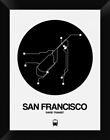 Gcf-465012-1216-314 Naxart San Francisco Black Subway Map Framed Graphic Art Print
