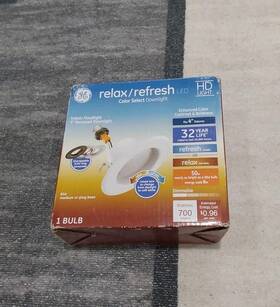 Ge 043168514743 Relax/refresh Led Color Select Downlight Indoor Floodlight 4 Inch Recessed Rs4 V