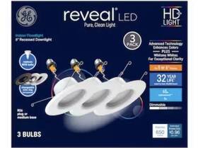 47826 Ge 3-pack 6 Inch Reveal 650 Lumen Color-enhancing Dimmable Led Recessed Downlight