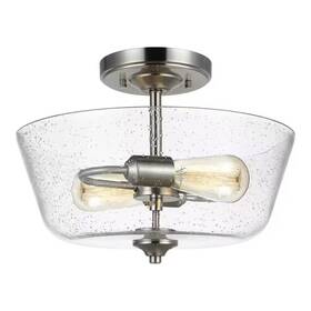 Generation Lighting 313040191196 Belton 2-light Brushed Nickel Semi-flush Mount