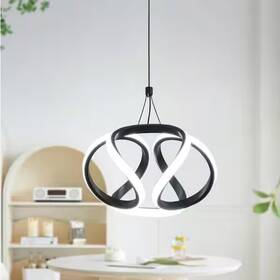 Yh2508-pb Genoci 35w 1-light Black Unique Integrated Led Pendant-light With Acrylic Shade