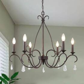 Gepow 732133132715 Black Farmhouse Chandelier 6-light Rustic Dining Room Over T