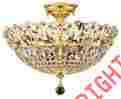 Gh80526 Dale Tiffany Gold-plated Simsbury Light Fixture Crystals Galore