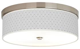 H8796-4t506 Giclee Gallery Liz Modern Ceiling Light Flush Mount Fixture 14 Inch Brushed Nickel Diamonds Shade