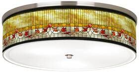 J9213-36f16 Giclee Gallery 20 1/4 Inch Wide Lily Shade With Nickel Ceiling Light