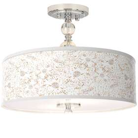 Ks489y2 Giclee Gallery Windflowers 16 Inch Wide Semi-flush Ceiling Light