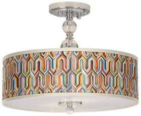 N7956-2n376 Giclee Gallery Modern Ceiling Light Semi Flush Mount Fixture Synthesis 16 Inch For Bedroom