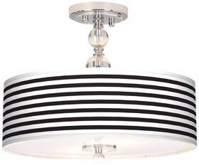 N7956-p9834 Giclee Gallery Modern Ceiling Light Semi Flush Mount Fixture Black Stripe 16 Inch Bedroom