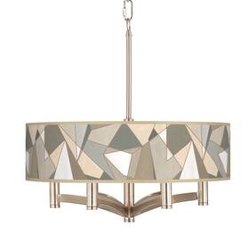 X8648-8n591 Giclee Glow Modern Mosaic I Ava 6-light Nickel Pendant Chandelier