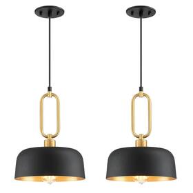 Giiland 735626652950 Industrial Pendant Lighting Fixture 2-pack Black Farmhouse Light