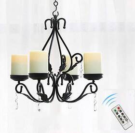 Giveu 952303826235 3 In 1 Lighting Chandelier With 4pcs Battery Operated Led Candle Remote