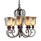 21049 Glass 8-lt Uttermost Metal Chandelier Elba