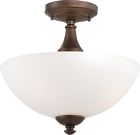 180433 Glass 3 Light Bronze Finish - Semi Frosted Prairie Id Flush