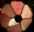 1850s Glass 6 Chandelier . Antique Harry Bastow Shades 1926 Pink Slate