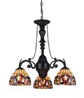 Ch33353vr21-dc3 Glass Stained Chloe Style Victorian 3lt Mini-chandelier Tiffany