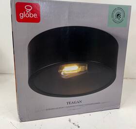 44479 Globe Teagan 1-light Dark Bronze Outdoor Indoor Flush Mount Ceiling Light