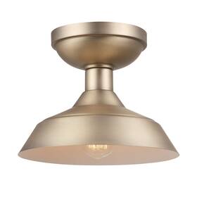 44843 Globe Kurt 1-light Outdoor Indoor Flush Mount Ceiling Light Matte Brass Bul