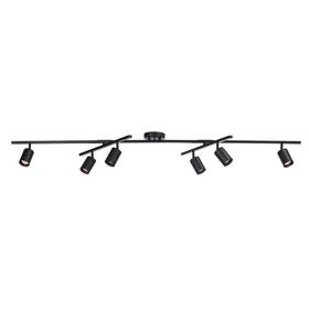 59463 Globe Electric 6-light Track Lighting Matte Black Finish Swivel Bars