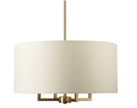 60340 Globe Electric Emery 4-light 20 Inch Wide Drum Pendant Matte Brass