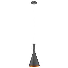 63873 Globe 1 Light Hourglass Pendant Matte Black Gold Interior Cord Kitchen Isl