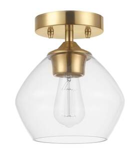 65693 Globe Electric Harrow Matte Brass Semi Flush Mount Ceiling Lighting