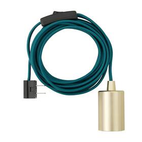 69997 Globe Electric Emile 1-light Plug-in Exposed Pendant 15-ft 180 Inch Teal