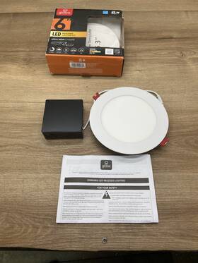 90933 Globe 6 Inch Ultra Slim Led Integrated Recessed Lighting Kit - Designer Series