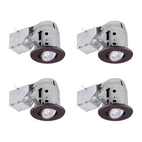 90965 Globe Electric 3 Inch Led Ic Rated Swivel Round Trim Recessed Lighting Kit 4-pack