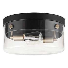 Globe Electric 058219608708 60870 2-light Flush Mount Ceiling Light Matte Black Bras