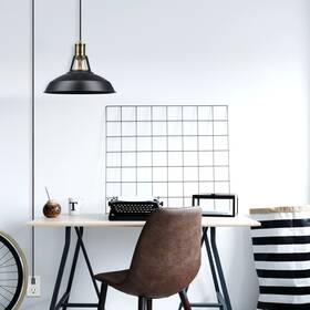Globe Electric 058219657126 Robin 1-light Satin Black Plug-in Or Hardwire Pendant