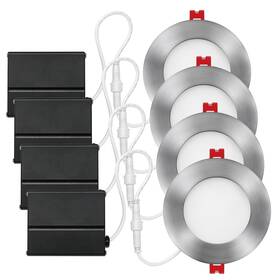 Globe Electric 058219911228 4 Inch Brushed Nickel Ultra Slim Integrated Led Recessed Grey