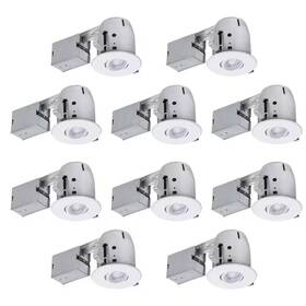 Globe Electric 445037999959 10 Pack - 4 Inch Dimmable Remodel Can Air Tight Housing Swivel Recessed Lighting Kit