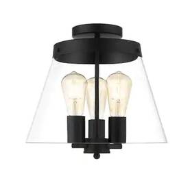 14lsf-aud813-pblky Globe Electric 828796040587 Ove Decors Audley Semi-flush Mount Light - Matte Black