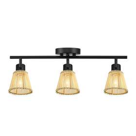 91005481 Globe Electric Track Lighting Kit With Bamboo Shades Incandescent Led Matte Black