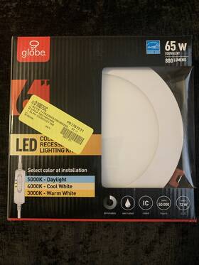 91499 Globe Electric Ultra Slim 6ftft W Metal Led Canless Recessed Downlight 12w