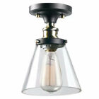 65380 Globe Electric Jackson 1-light Antique Brass And Brown Flush Mount