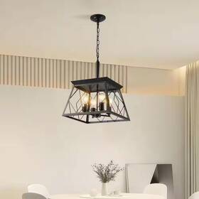 Gloweer 445017281210 4-light Farmhouse Chandelier Pendant Vintage Antique Light Fixture For Kitchen D