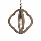 Gmc0001664 Philomena American Vintage Retro Wood Round Pendant Lamp For Home