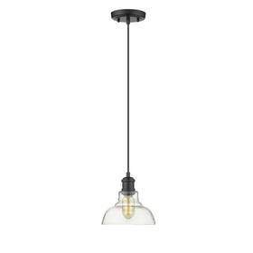 0305-s Golden Lighting Carver 1-light Black Pendant With Clear Glass Shade