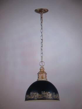 0809-m Golden Lighting Alison 100-watt 1-light Vintage Gold Shaded Mini Pendant Light