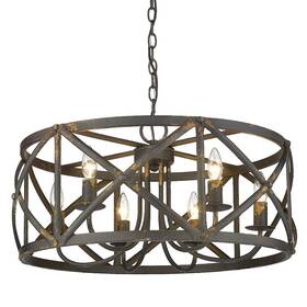 0890-6 Golden Lighting Abi Alcott - 6 Light Chandelier In Eclectic Style 13.25