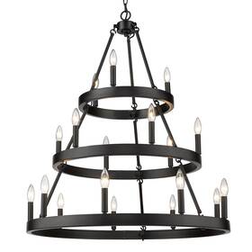 1017-369 Golden Lighting Alastair 18 Light 32 Inch W Taper Candle - Black